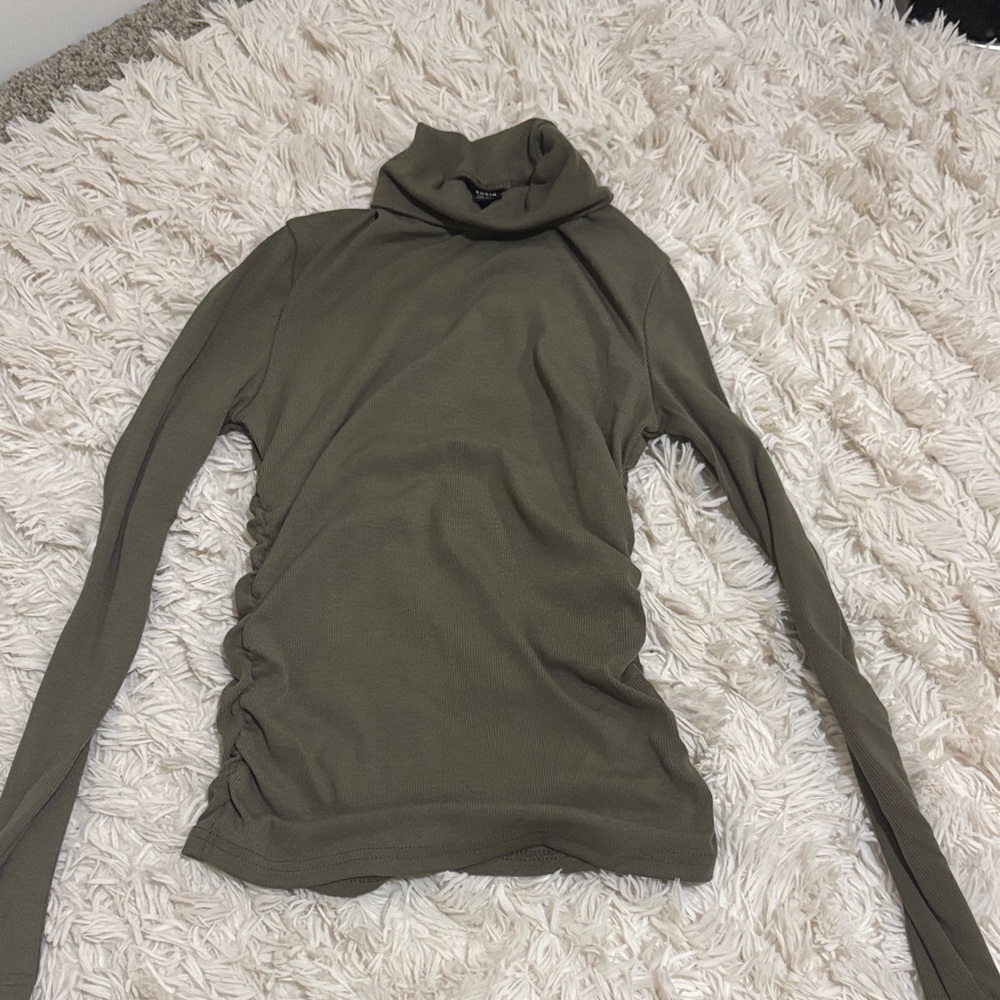 Green Turtleneck Top